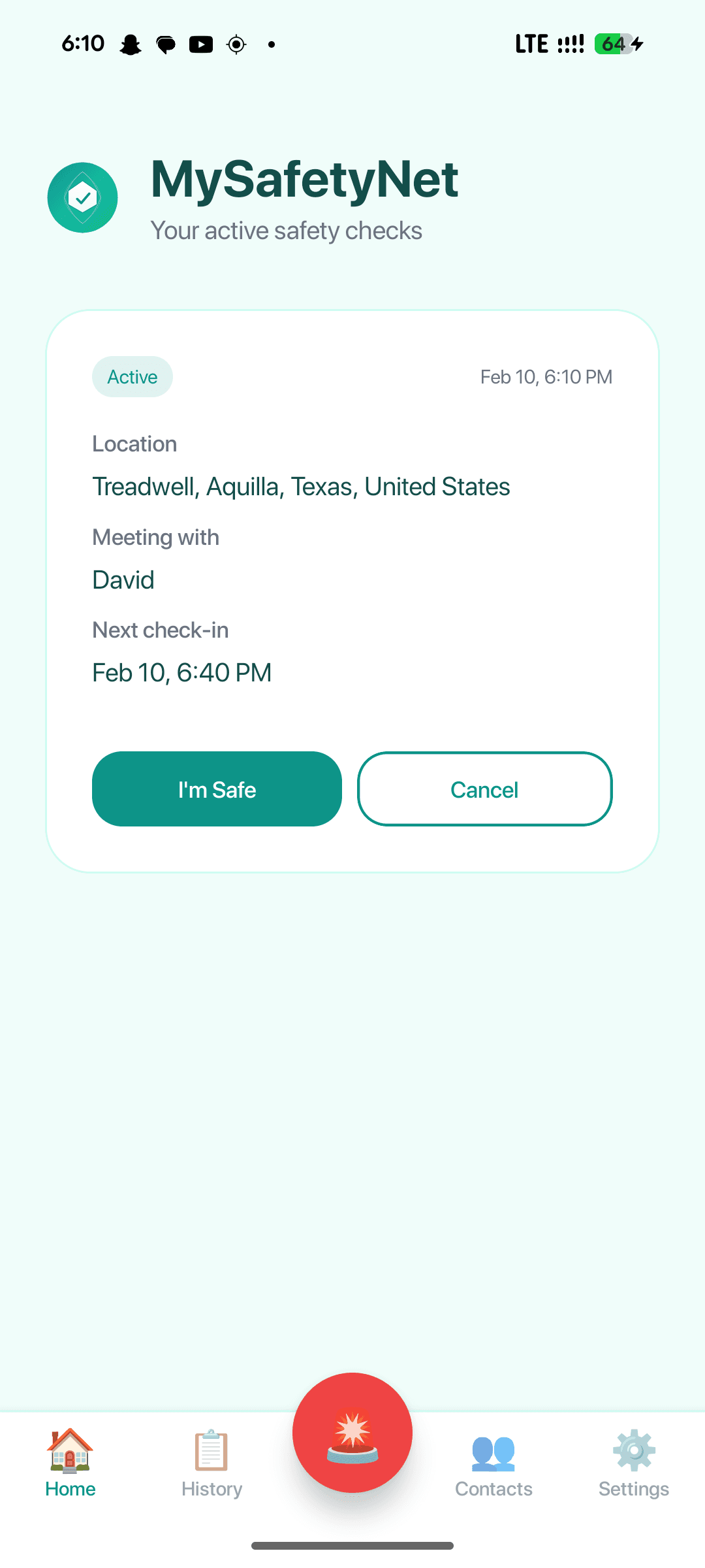 MySafetyNet Active Safety Check