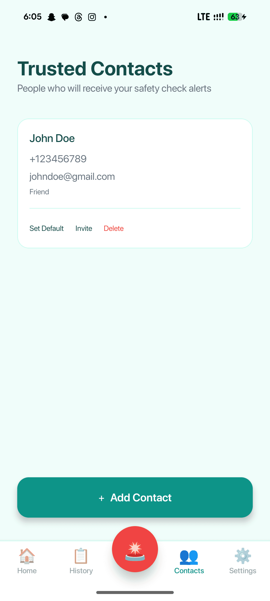 MySafetyNet Trusted Contacts